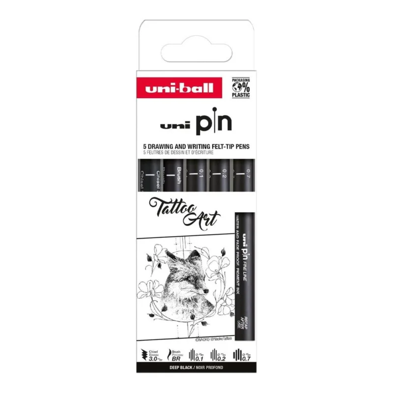 UNI popisovač Pin Liner sada Drawing - Tatto Art 5 ks, černá Objednat Nyní