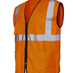 Levný Vesta HI VEST, reflexní, oranžová, na zip vel. XL/2XL