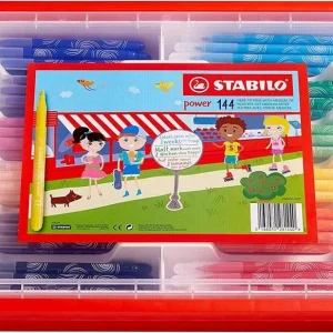 Vláknový fix STABILO power sada 144 ks školní box Akční Cena