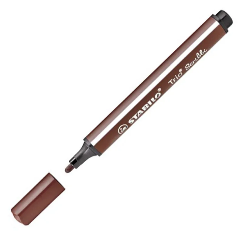Vláknový fix STABILO Trio Scribbi s odpruženým hrotem hnědá Must-Have