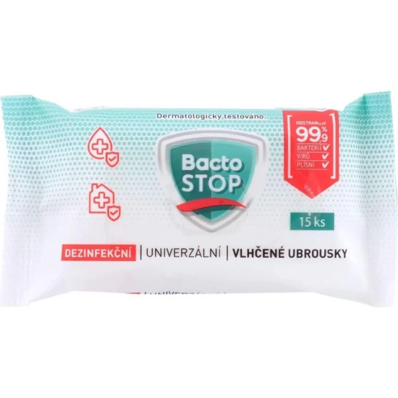 Vlhčené ubrousky dezinfekční Bactostop 15 ks Horká Nabídka