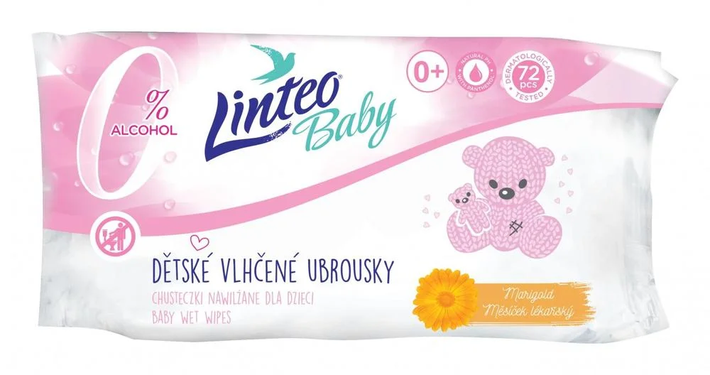 Akce Vlhčené ubrousky Linteo Baby / 72ks