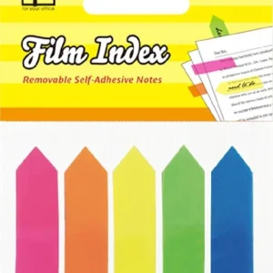 Záložky samolepicí plastové 12 x 45 mm / 5 x 25 listů neon šipka Oblíbený