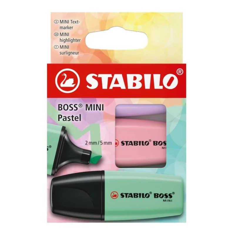 Zlevněný Zvýrazňovač STABILO BOSS MINI Pastel sada 3 ks