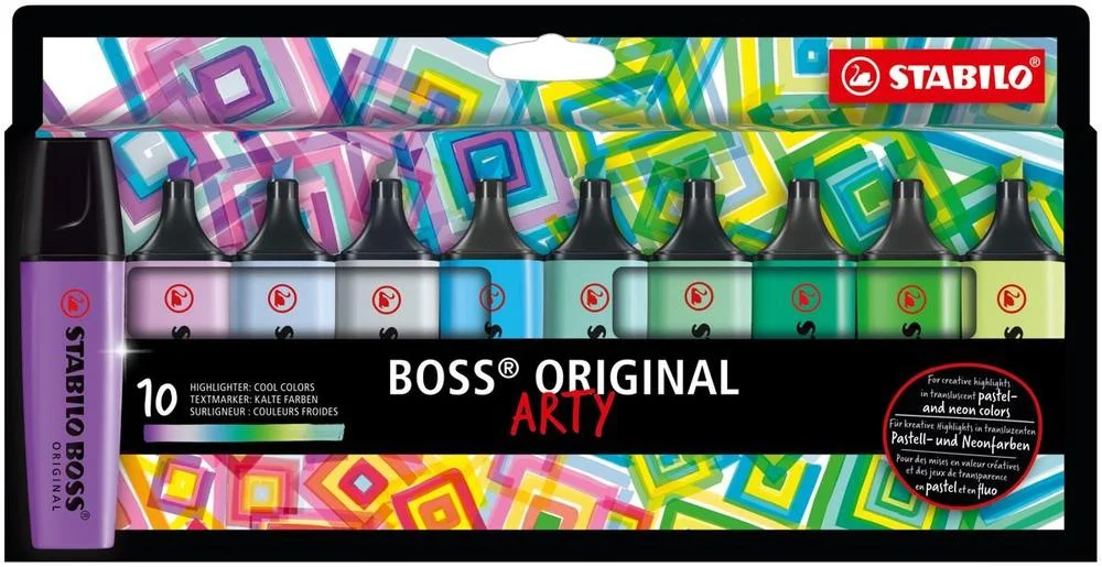 Nízká Cena Zvýrazňovač STABILO BOSS ORIGINAL ARTY studené barvy sada 10 barev