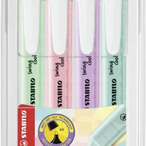 Zvýrazňovač STABILO swing cool Pastel 4 ks pouzdro Must-Have