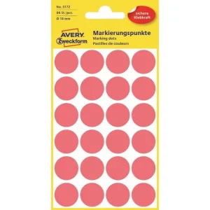 Zweckform etikety průměr 18mm/96ks, neon červené Výprodej