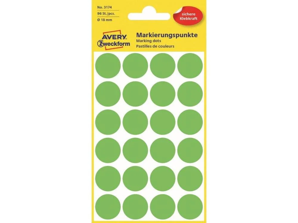 Zweckform etikety průměr 18mm/96ks, neon zelené Nízká Cena