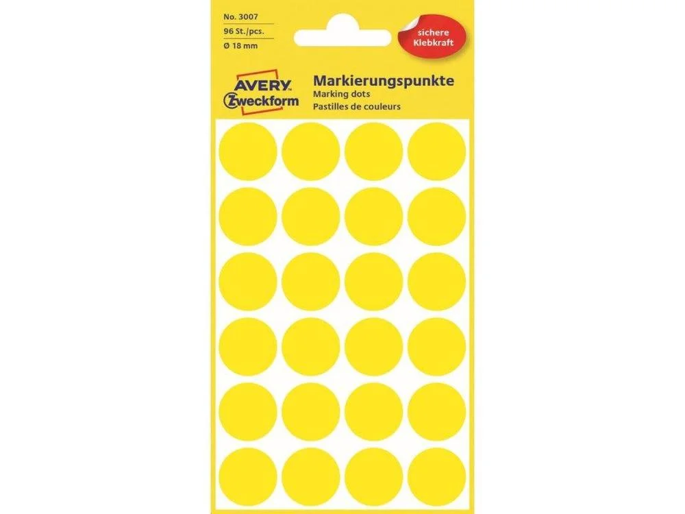 Zweckform etikety průměr 18mm/96ks, žluté Víkendová Akce