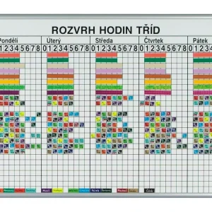 Tabule na rozvrh hodin ekoTAB, 100x70 cm Poslední Šance