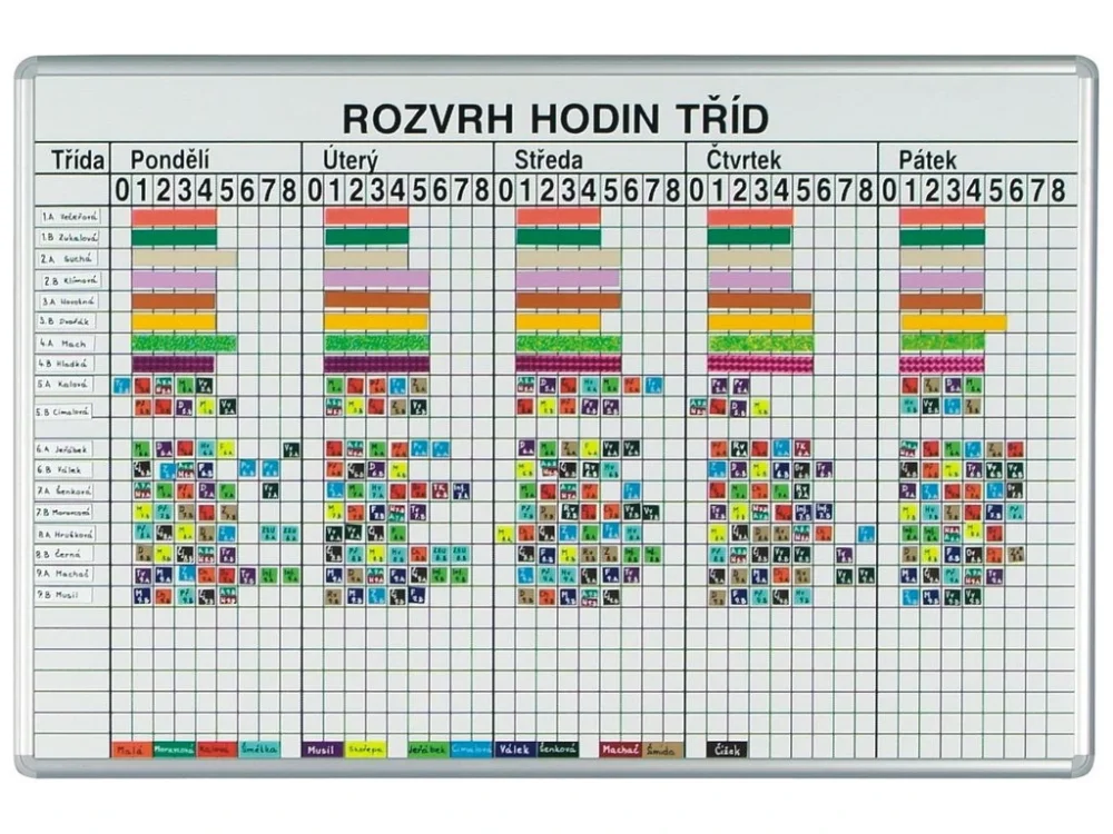 Tabule na rozvrh hodin ekoTAB, 135x100 cm Víkendová Akce