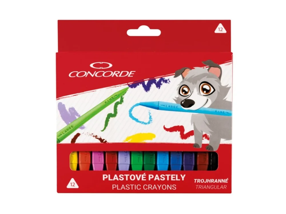 Aktuální Plastové pastely CONCORDE trojhranné 12 ks