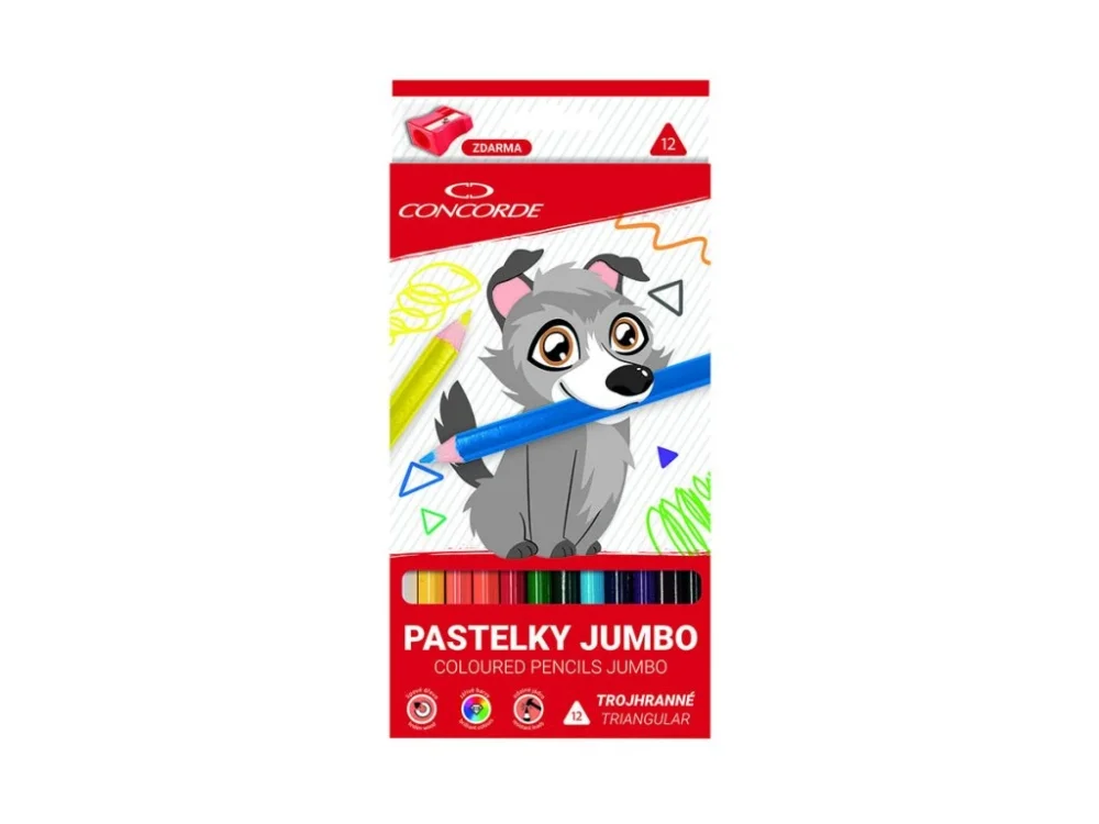 Pastelky CONCORDE Jumbo trojhranné 12 ks Objednat Nyní