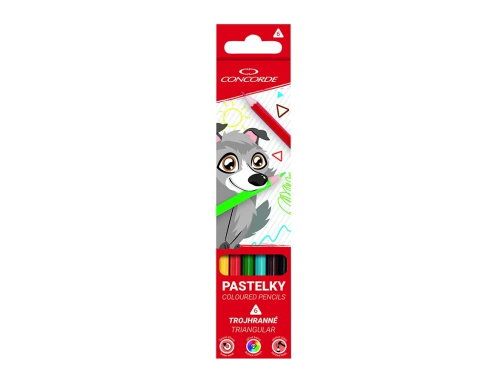 Vysoce Kvalitní Pastelky CONCORDE trojhranné 6 ks