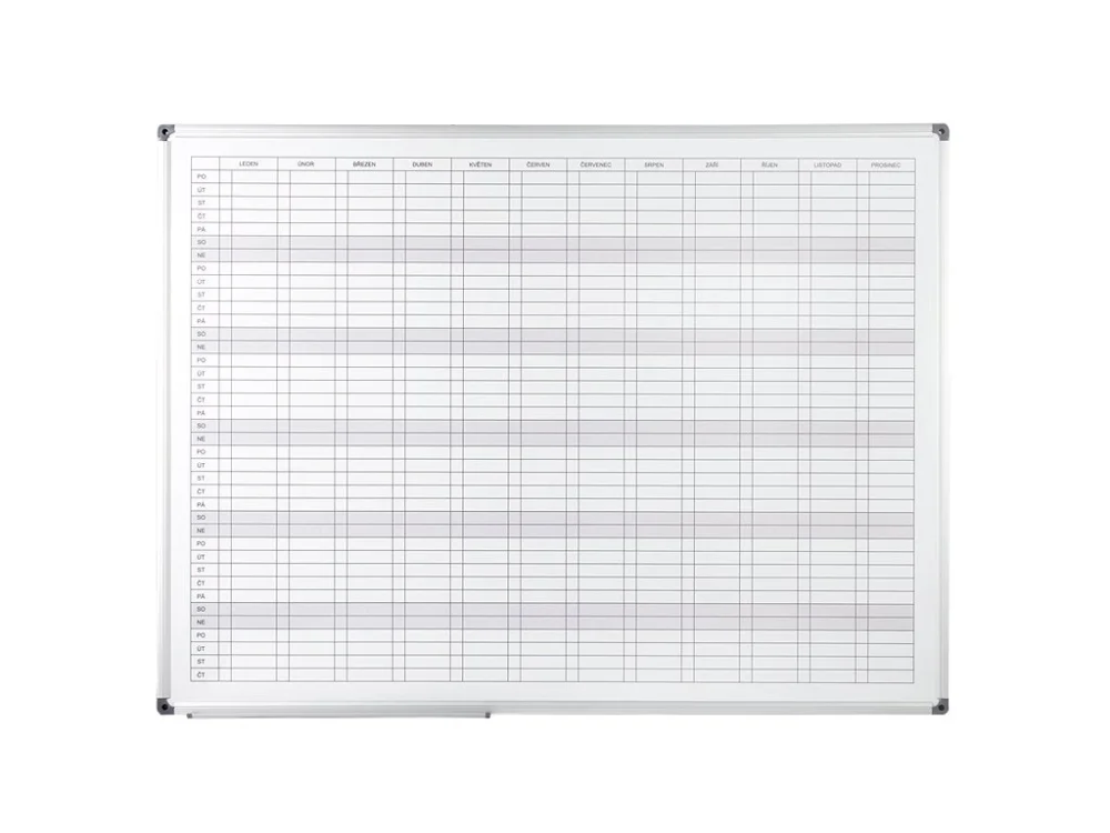 Roční plánovací tabule 90x120cm s CZ potiskem Nejlepší Cena
