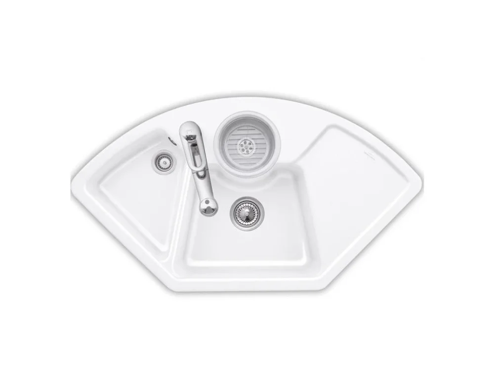 Vrácení Zdarma Keramický dřez Villeroy & Boch Solo Corner 1075.20R Bílá keramika