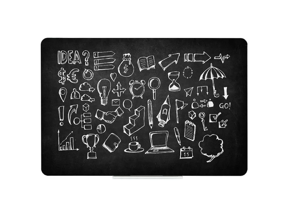 Akční Cena Černá bezrámová magnetická tabule na křídy - Qboard 150 x 97 cm