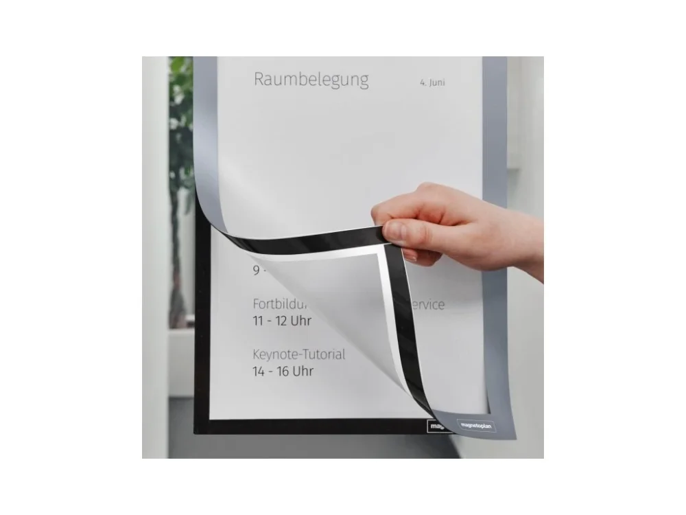 Samolepící magnetický rámeček Magnetoplan Magnetofix A4 šedý (2ks) Omezená Nabídka