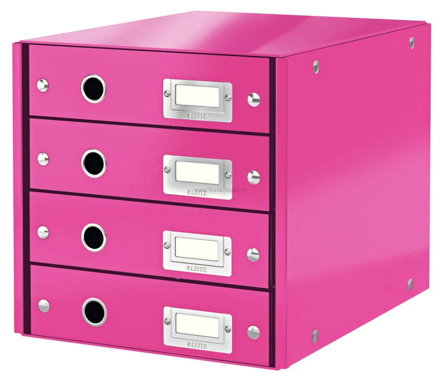 Zásuvkový box LEITZ WOW Click&Store, 4 zásuvky, růžový Autentický