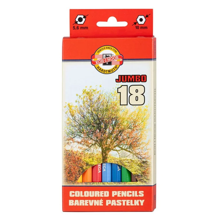 Vrácení Zdarma Pastelky KOH-I-NOOR Jumbo 3383, 18 barev