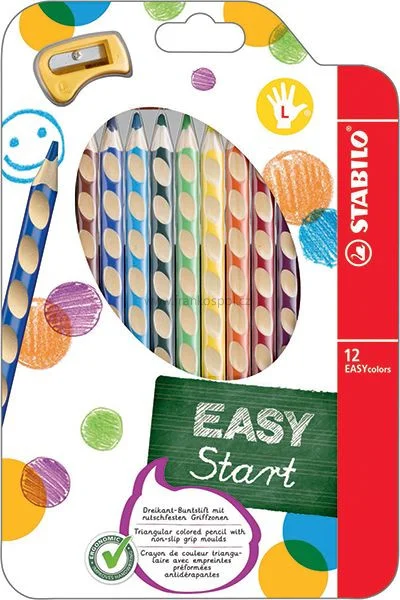 Pastelky STABILO EASY Colors, levák, 12 barev Dokud Zásoby Vydrží