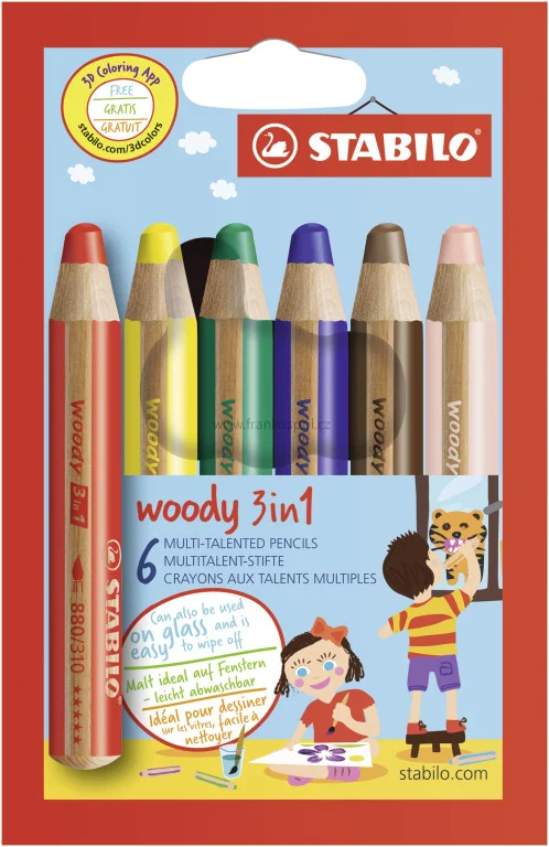 Top Prodej Pastelky STABILO Woody 3v1, 6 sada