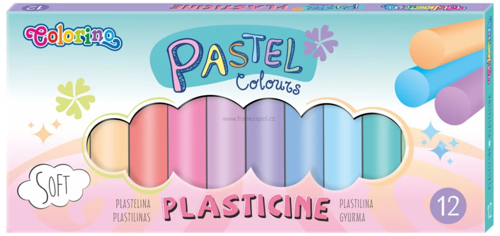 Vysoce Kvalitní Plastelína COLORINO, 12 barev, pastelová