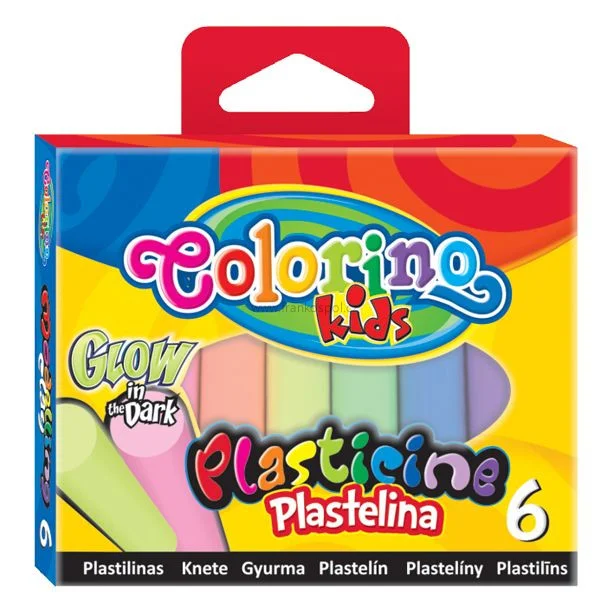 Oblíbený Plastelína COLORINO, 6 barev, svítící ve tmě