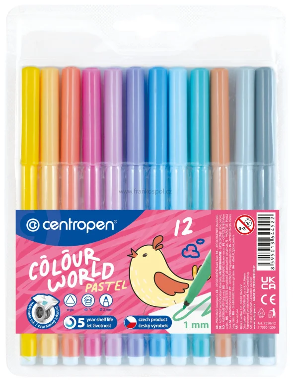 Popisovač CENTROPEN Colour World 7550/12 Pastel, sada 12 ks Nakupujte Hned