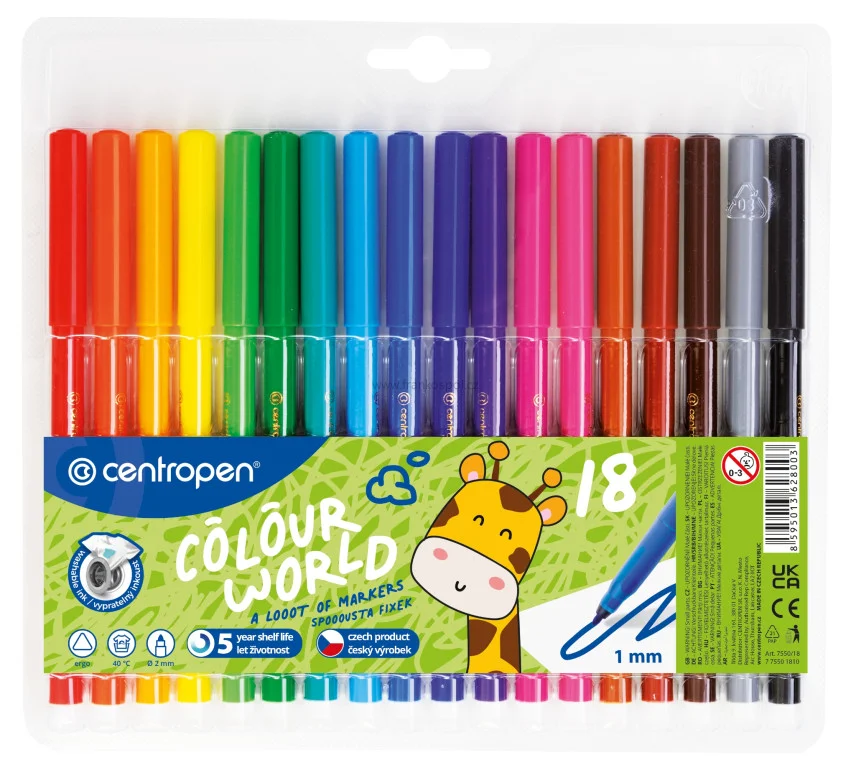 Novinka Popisovač CENTROPEN Colour World 7550/18, sada 18 ks