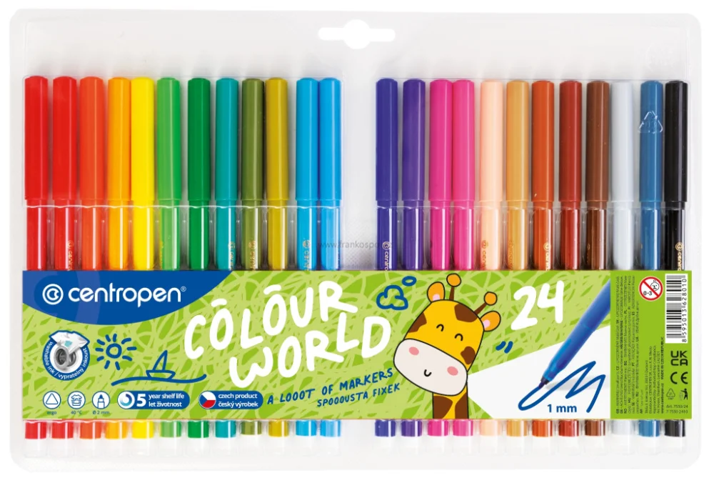 Popisovač CENTROPEN Colour World 7550/24, sada 24 ks Speciální Cena