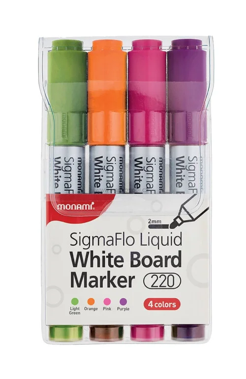 Popisovač MONAMI 220 SigmaFlo Liquid na bílé tabule, sada 4 barev Dokud Zásoby Vydrží