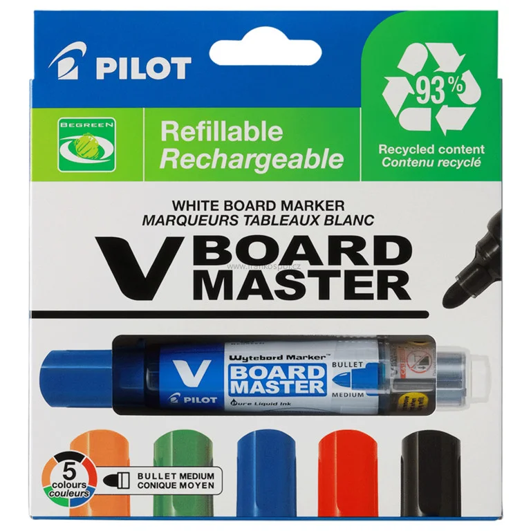 Cenový Hit Popisovač PILOT V-Board Master na bílé tabule, sada 5 barev