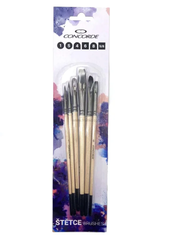 Sada štětců CONCORDENatural nylon, 6 ks Poslední Šance