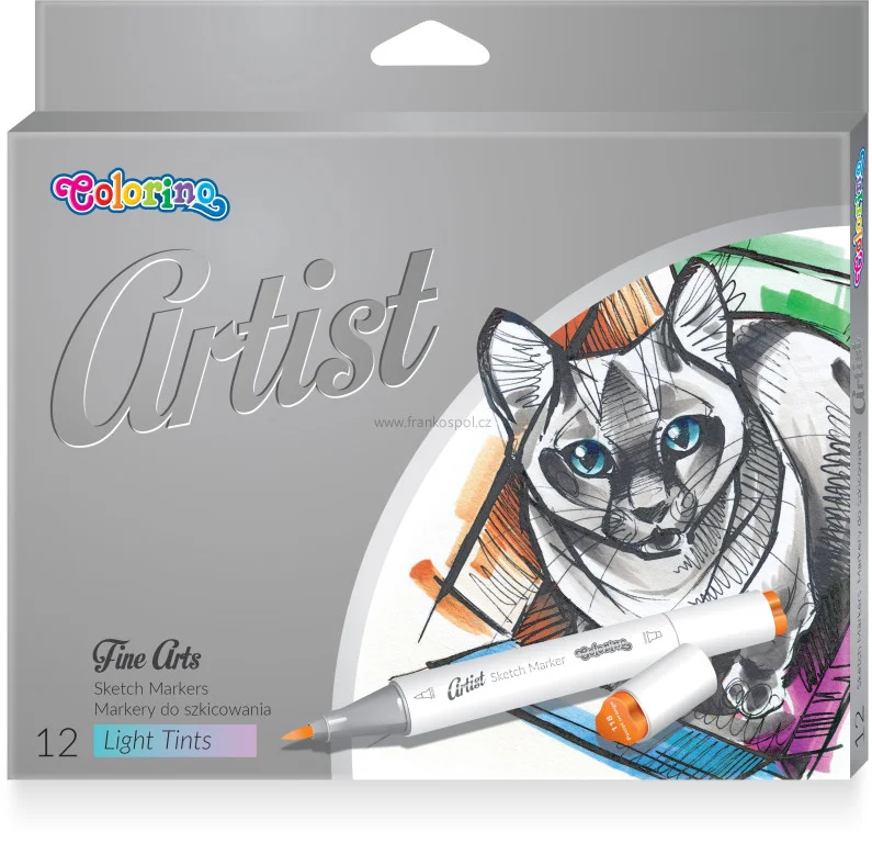 Novinka Skicovací fixy COLORINO Artist, oboustranné, světlé barvy