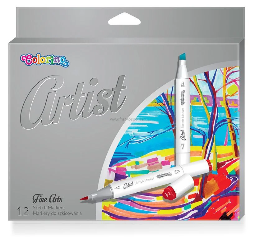 Skicovací fixy COLORINO Artist, oboustranné, syté barvy Akce