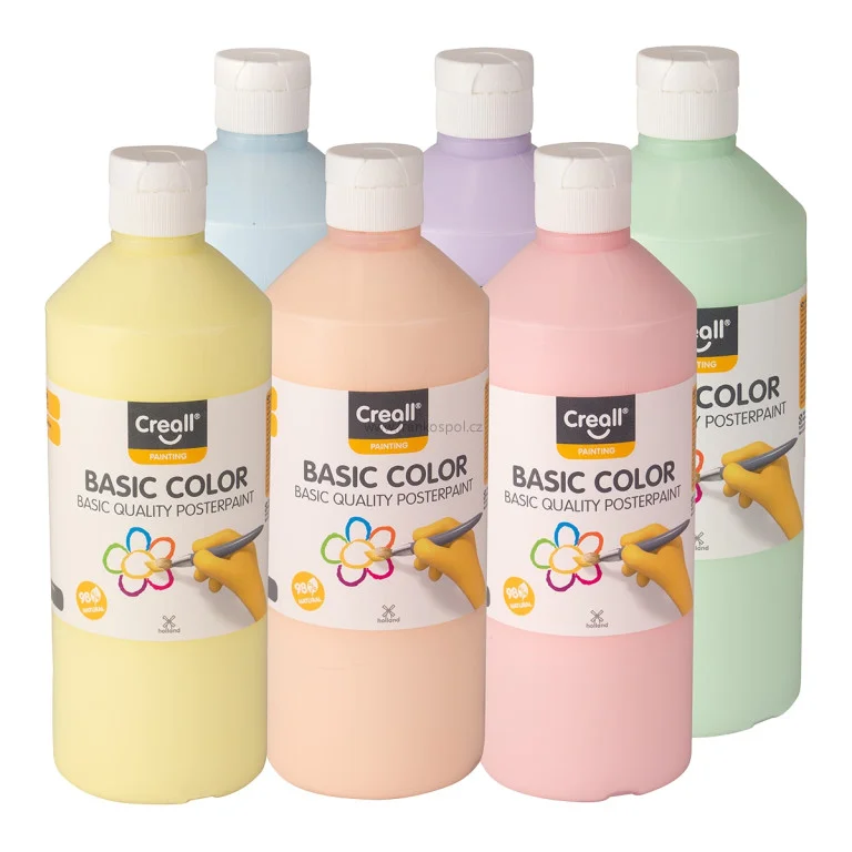 Temperové barvy CREALL, 6 x 500 ml, sada 6 pastelových barev Poslední Šance
