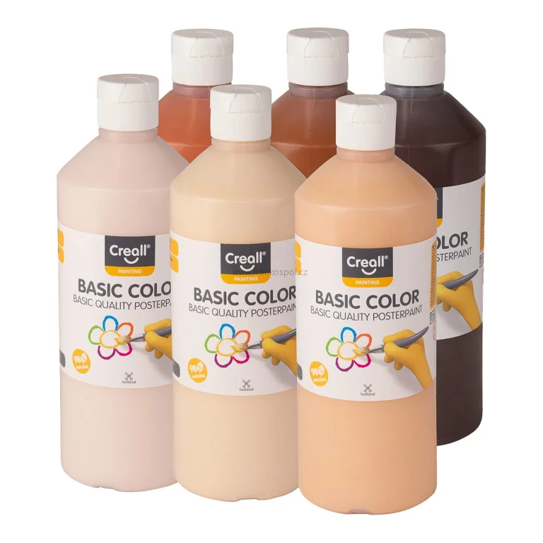 Top Prodej Temperové barvy CREALL, 6 x 500 ml, sada 6 zemitých barev