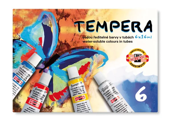 Temperové barvy KOH-I-NOOR, 6 barev Akce