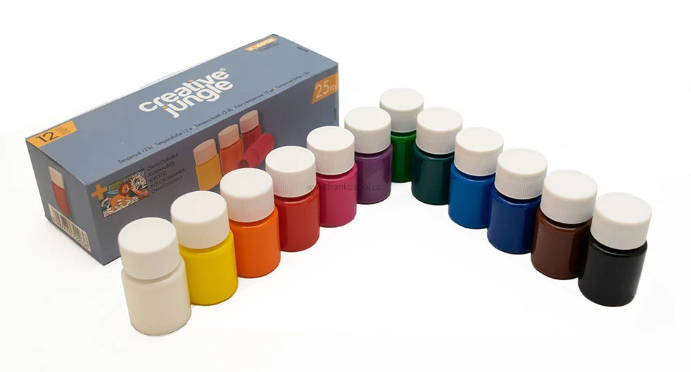 Aktuální Temperové barvy SAKOTA, 25 ml, 12 barev