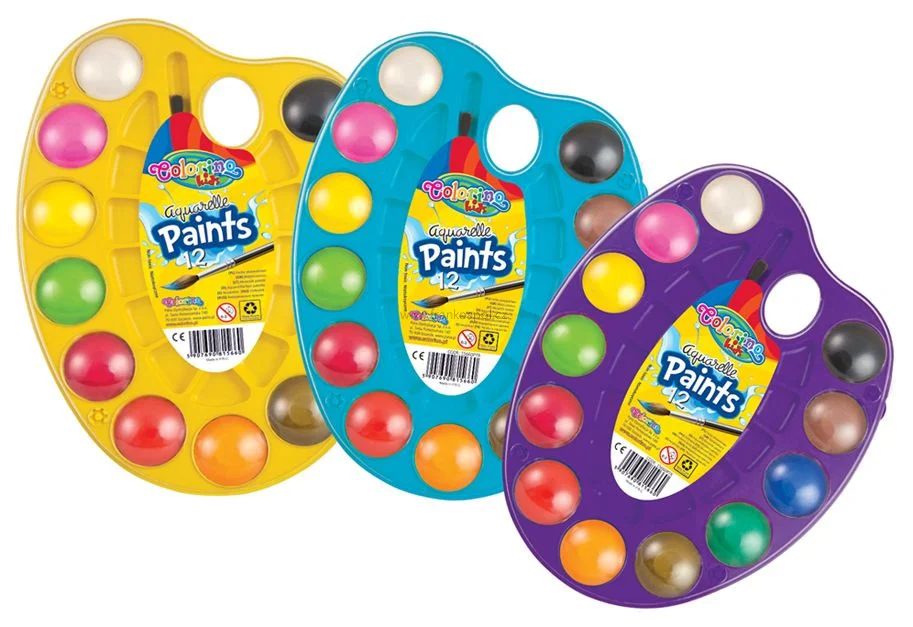 Vodové barvy COLORINO paletka, 12 barev Akční Cena
