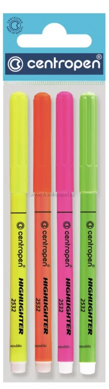 Zvýrazňovač CENTROPEN 2532, 4 sada Značkový