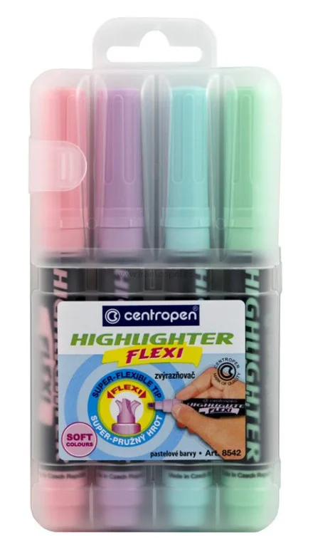 Ihned K Objednání Zvýrazňovač CENTROPEN Flexi 8542 pastelový, 4 sada