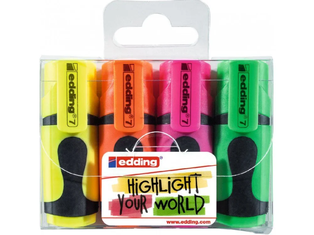 Zvýrazňovač EDDING 7 mini, 4 sada neon Dokud Zásoby Vydrží