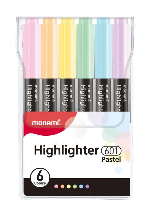 Zvýrazňovač MONAMI 601, pastelové barvy, sada 6 ks Zlevněný