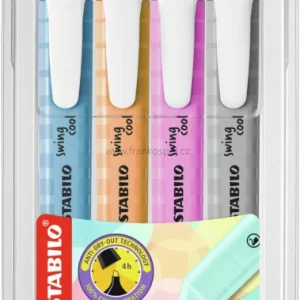 Zvýrazňovač STABILO Swing Cool Pastel, 4 sada Výprodej