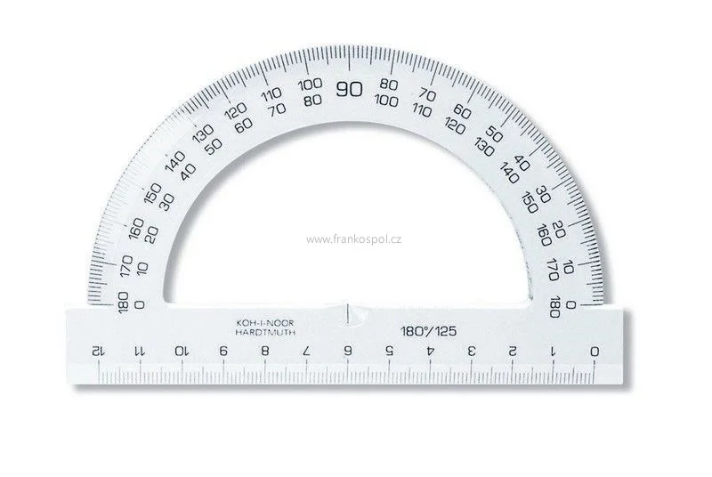 Úhloměr KOH-I-NOOR 180/125, transparentní Vysoce Kvalitní