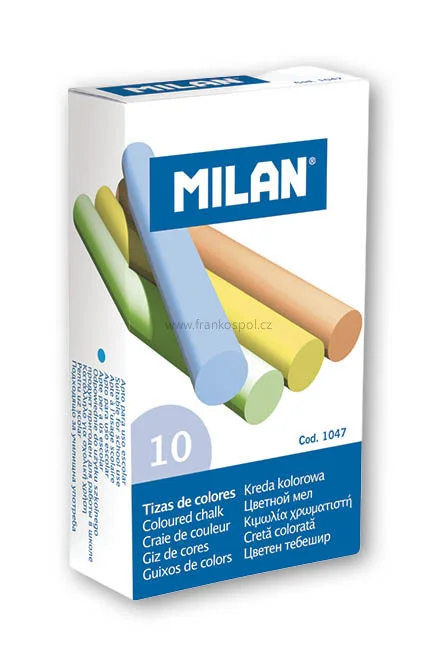 Školní křídy MILAN, barevné, 10 ks Speciální Cena