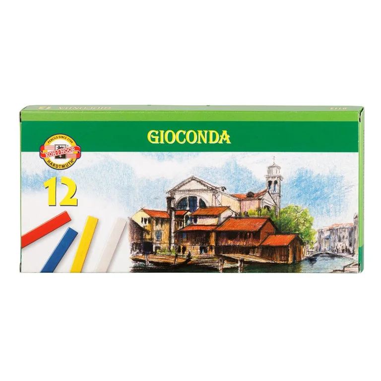 Školní pastely KOH-I-NOOR Gioconda, tvrdé, 12 barev Zlevněný
