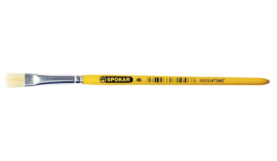 Štětec č.8 7104 školní, plochý žlutý krát. SPOKAR Tovární Cena